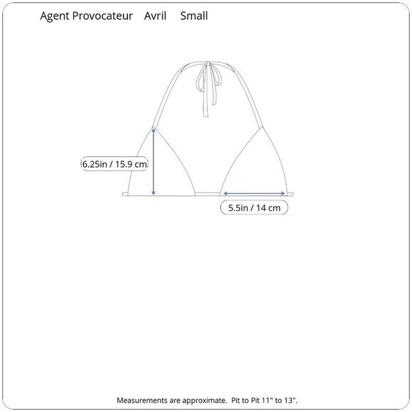 L'Agent by Agent Provacateur Avril Violet Triangle Bikini Top Halter Ties Small - Picture 11 of 12